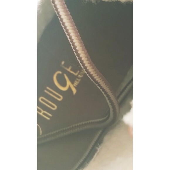 Rouge Helium Boots Women's 8 Chunky Fleece Lined Tie  Up Over Ankle Brown - Picture 9 of 11